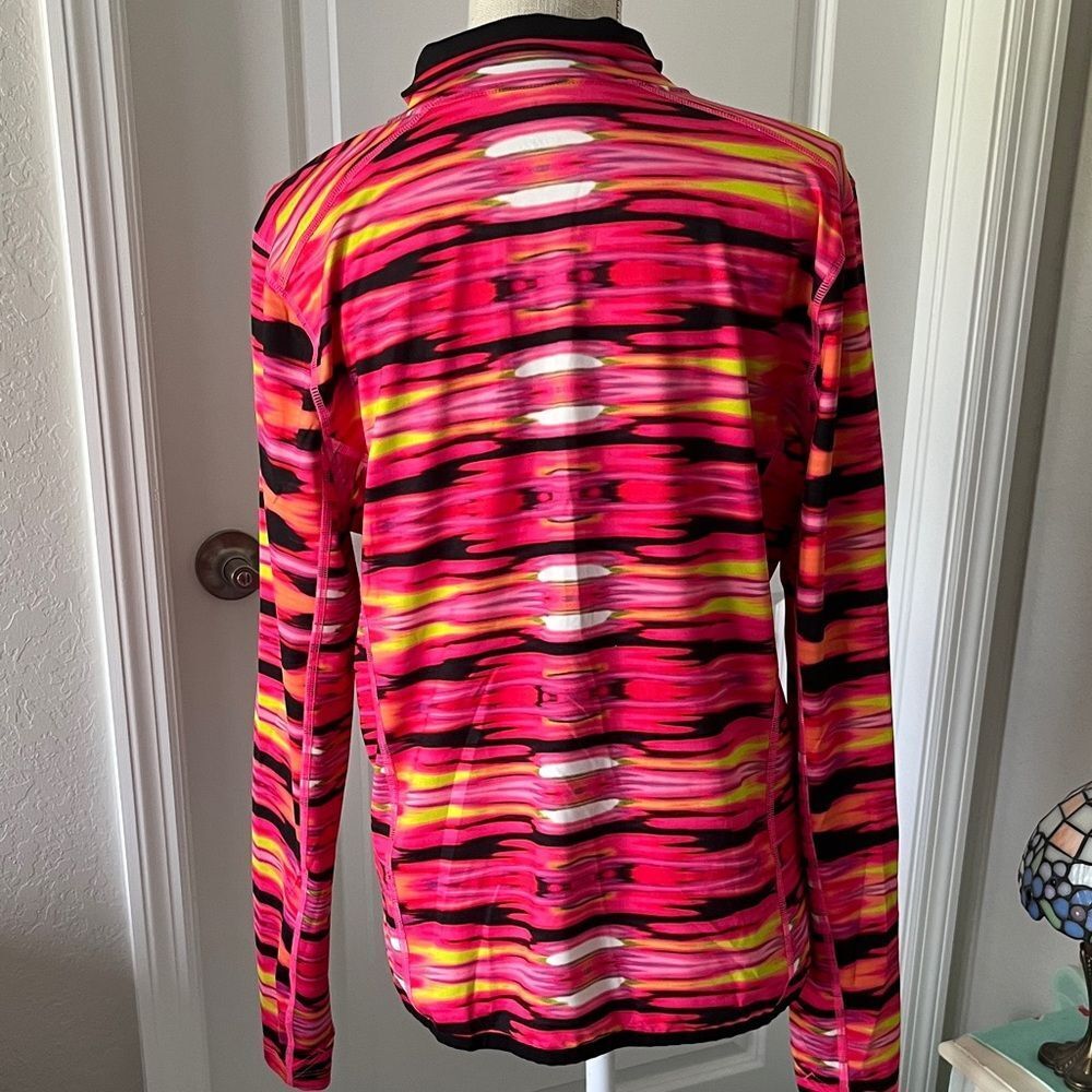Ralph Lauren Pink and Black Activewear Top 1/4 Zip Thumbholes SZ XL - Picture 6 of 8